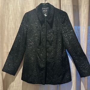 Style & Co Faux Lamb Swing Jacket Black Size S Gently Worn